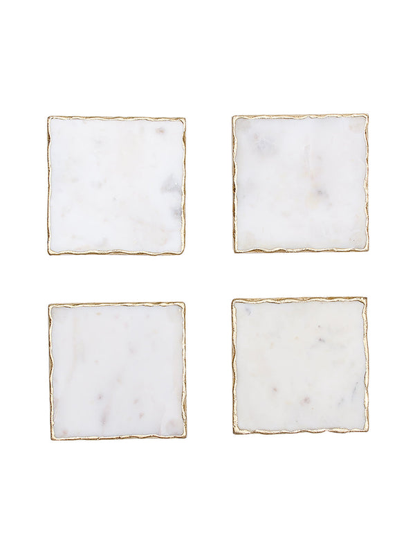 Scallops - Set Of 4 Coasters (White)