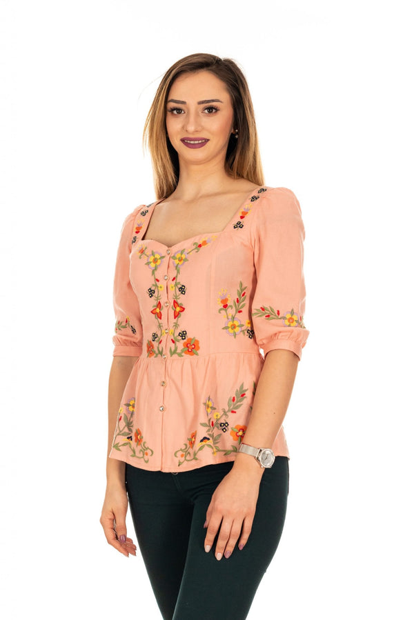 Bluză tip jacheta neagra peach, Mărime S