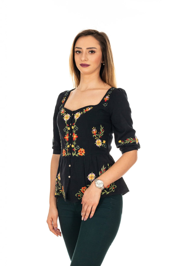 Bluză tip jacheta neagra, Mărime S