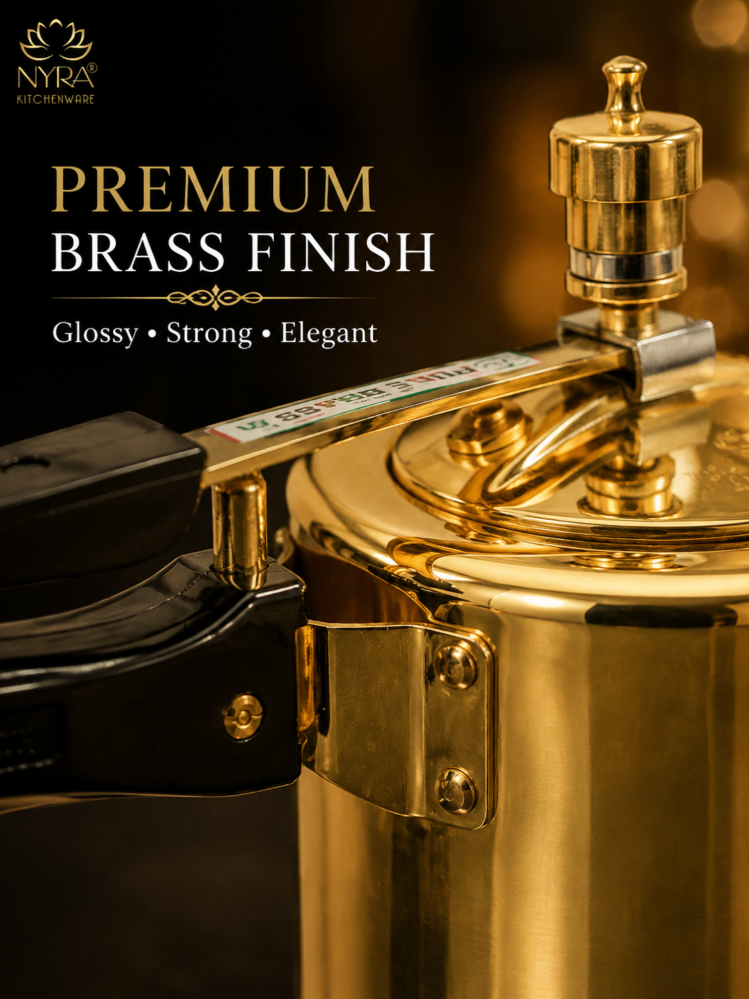 Pure Brass Cooker with Kalai/Tin Coating-Inner Lid Pressure Cooker