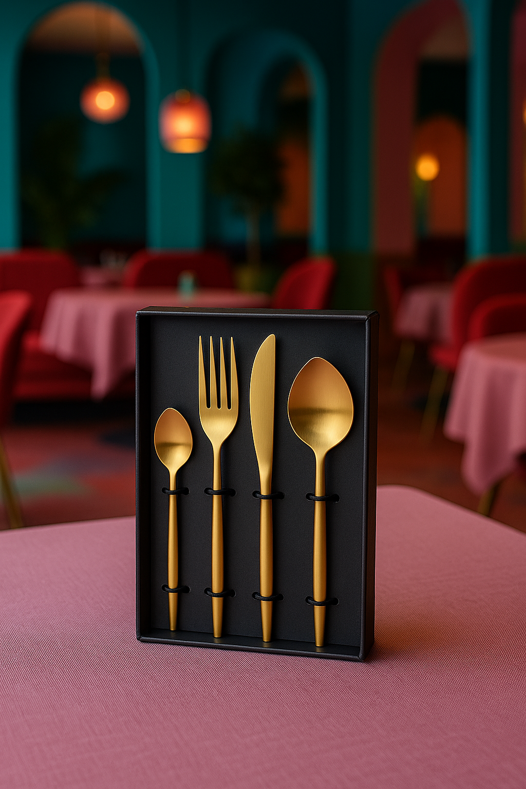 Nyra® 4-Pc Gold Stainless Steel Cutlery Set | Luxury Flatware for Fine Dining