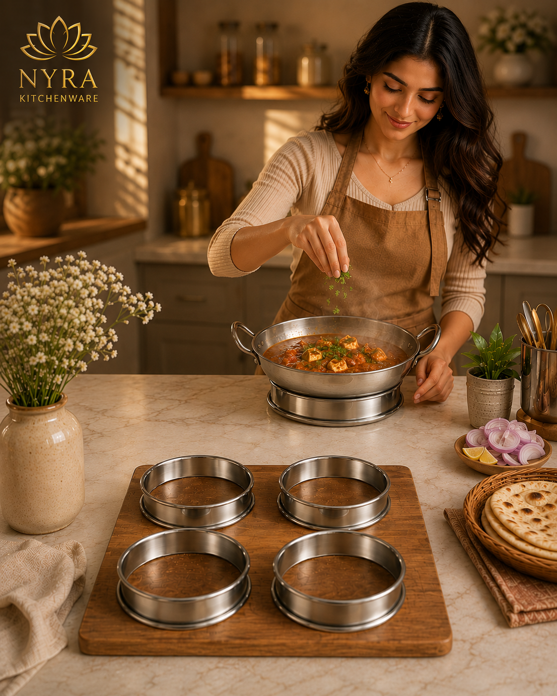 Stainless Steel Matka Ring/Pot stand/Multipurpose Pot Stand - Set of 4