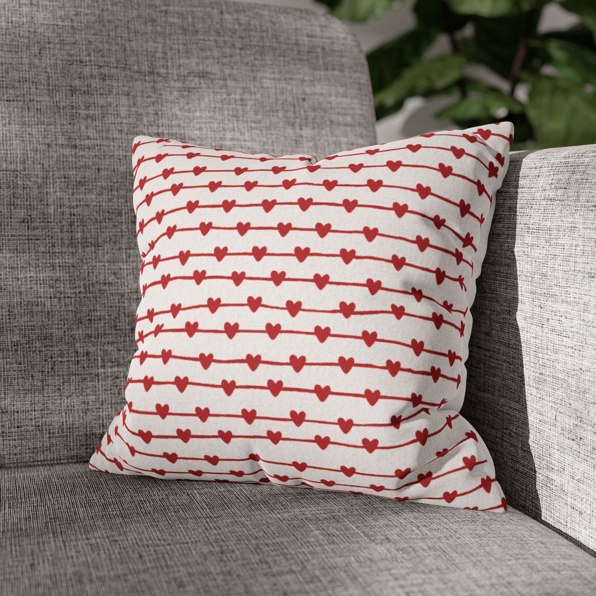 Lined Hearts Cushion Cover for Valentine - Set of 5