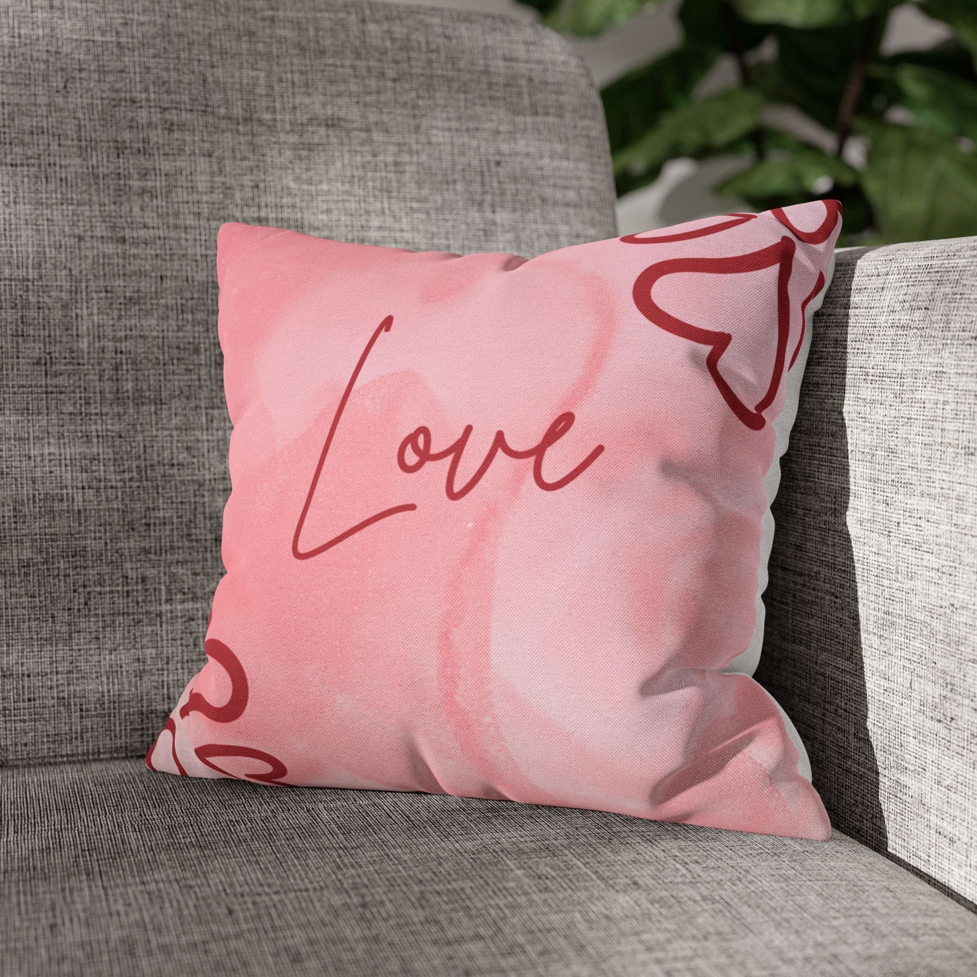 Față de pernă decorativă Abstract Love de Ziua Îndrăgostiților - Catifea - 40x40cm