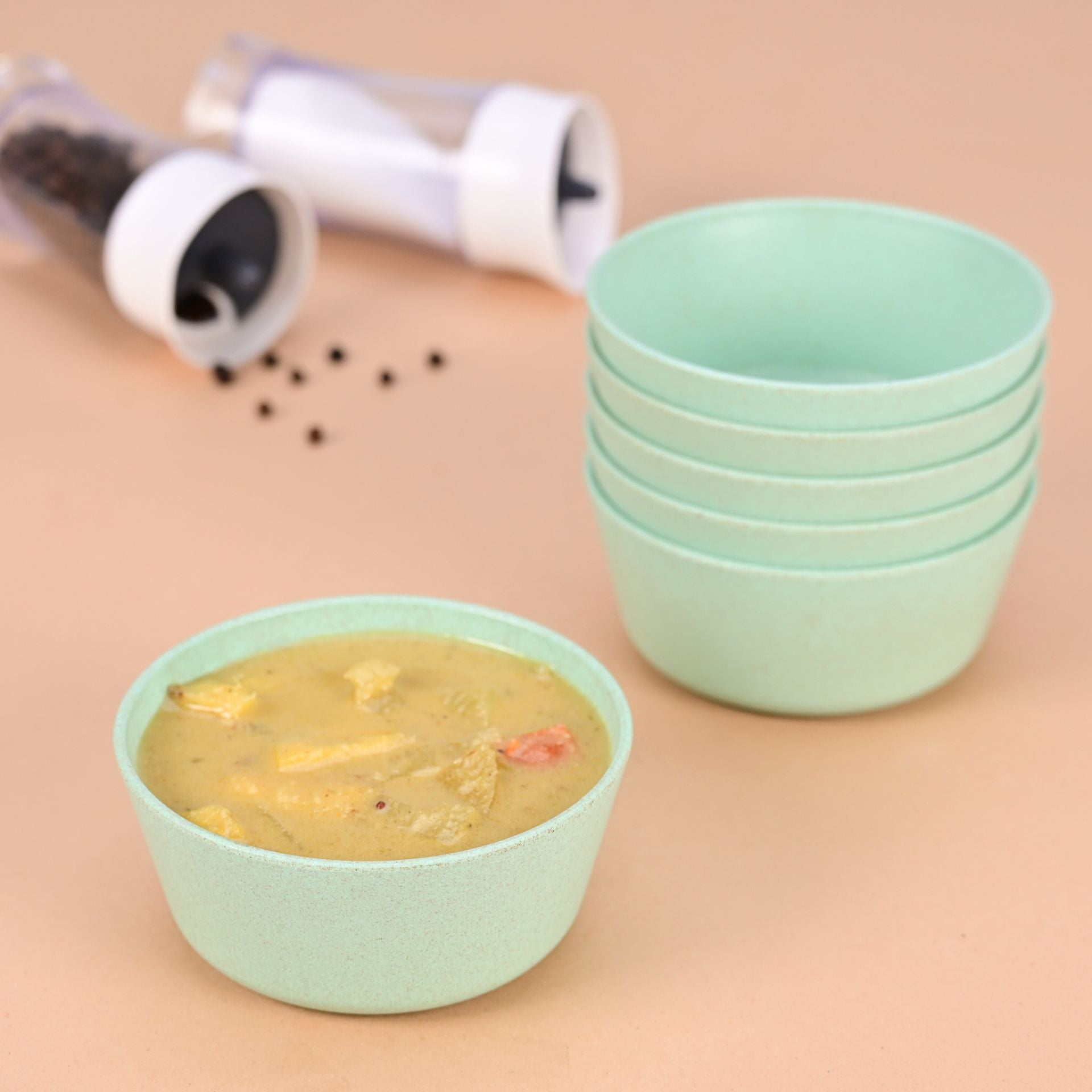 Curry Bowl 175 ml set of 6 | Earth friendly Unbreakable bowls Made with Bamboo Fibers & Rice Husk Fiber