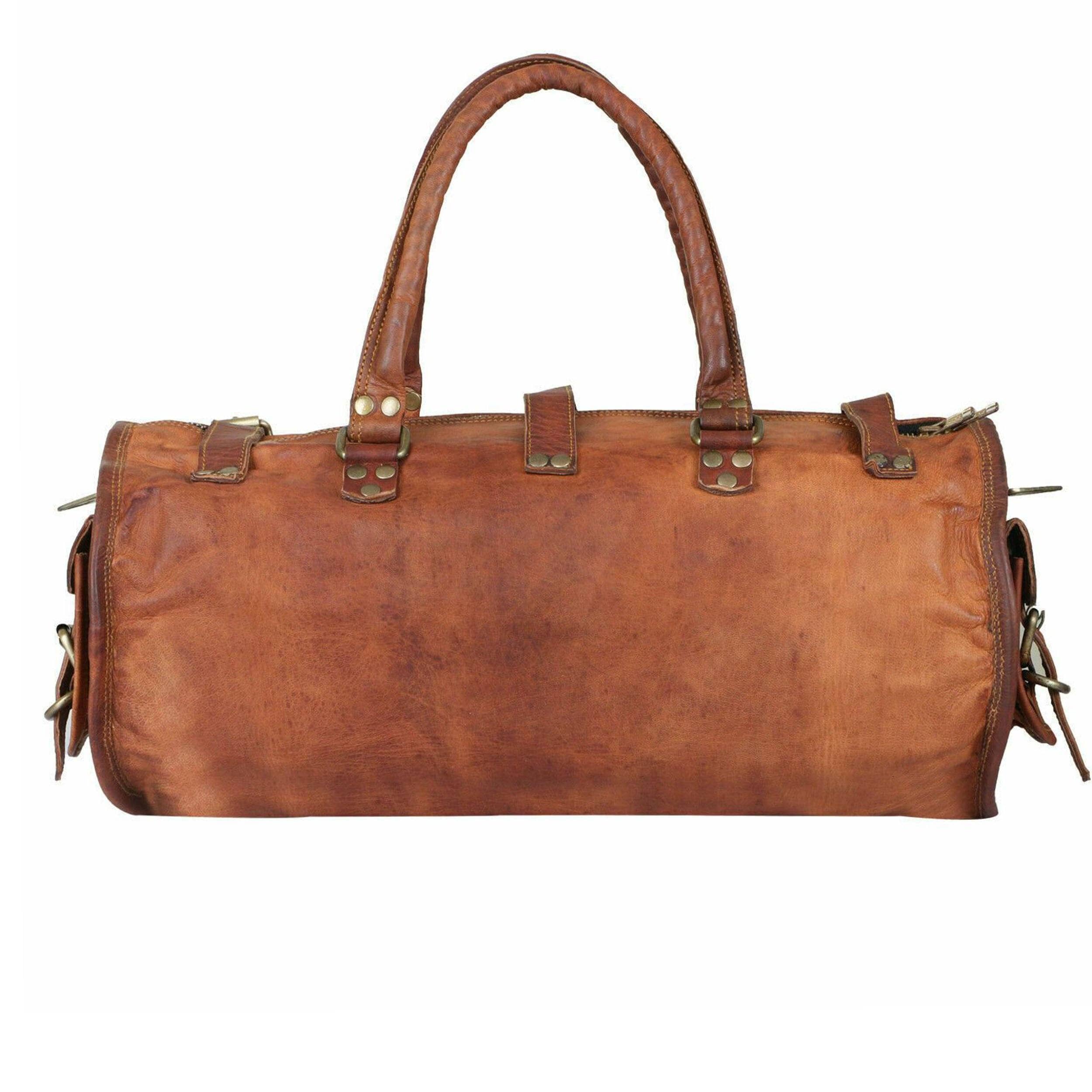 Leather Large Vintage Duffel Overnight Bag Classy Leather Bags Bags