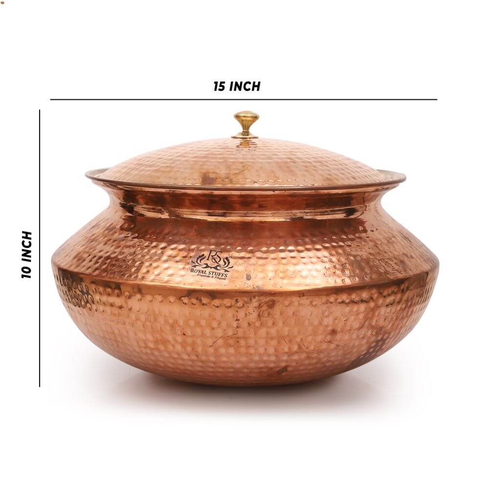Copper Handi/Degchi with Tin Lining Inside, Volume - 15.130 Ltrs