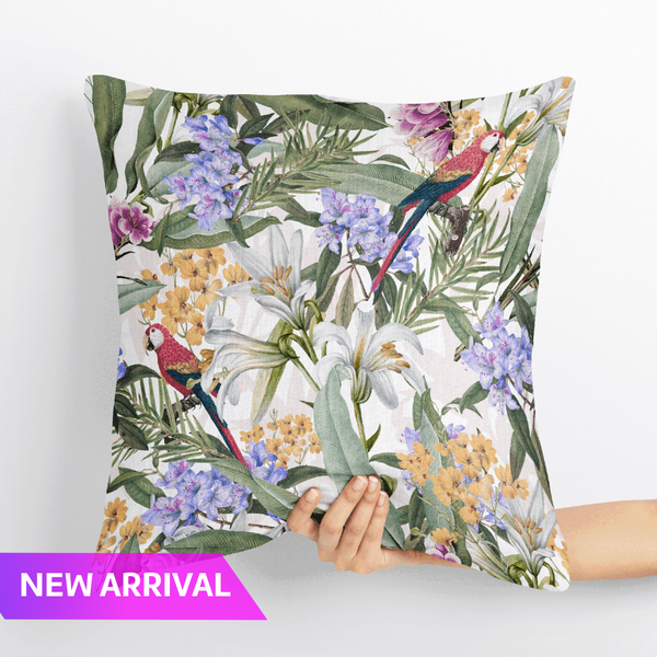 Eden's Parrot Velvet Cushion Cover