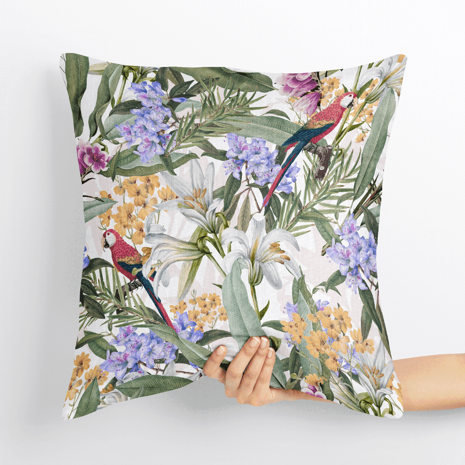 Eden's Parrot Velvet Cushion Cover