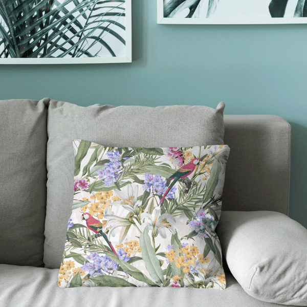 Eden's Parrot Velvet Cushion Cover