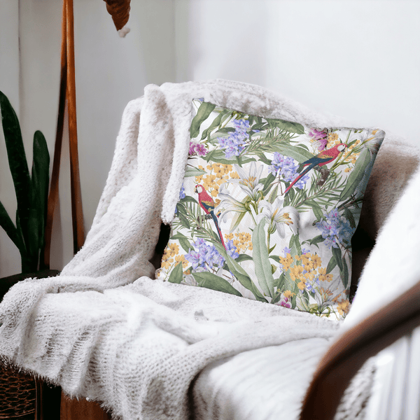 Eden's Parrot Velvet Cushion Cover