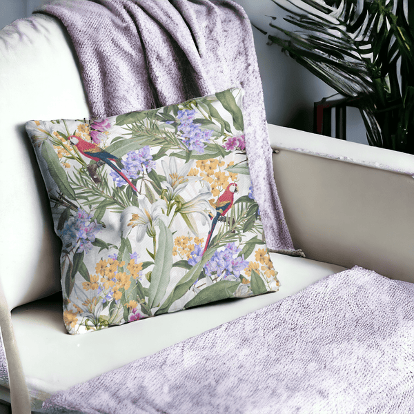 Eden's Parrot Velvet Cushion Cover