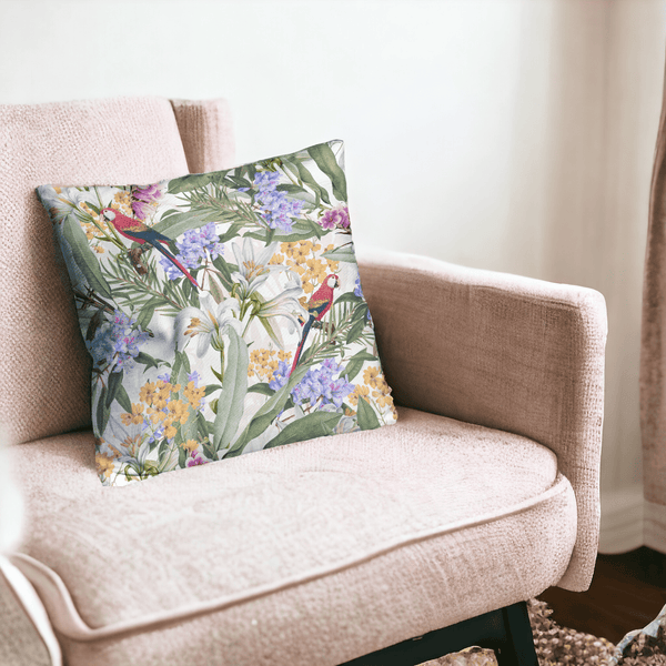 Eden's Parrot Velvet Cushion Cover