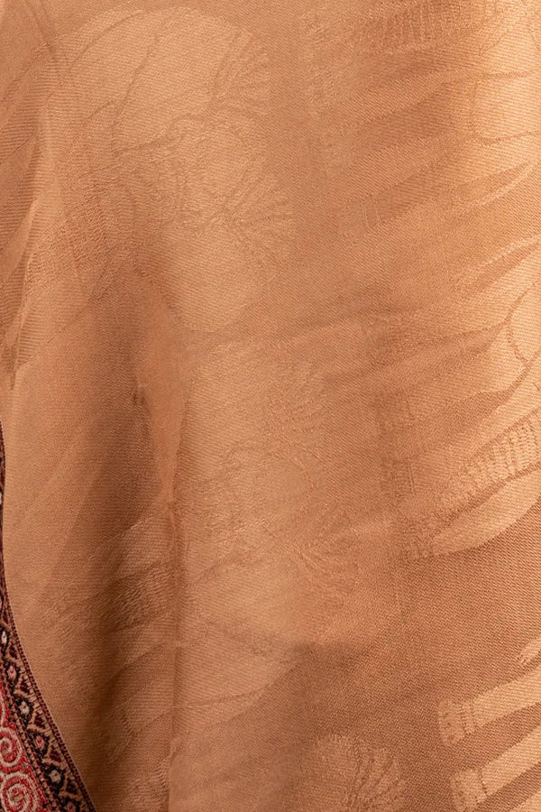 Esarfa Casmir Jacquard reversibila bej cu elefanti