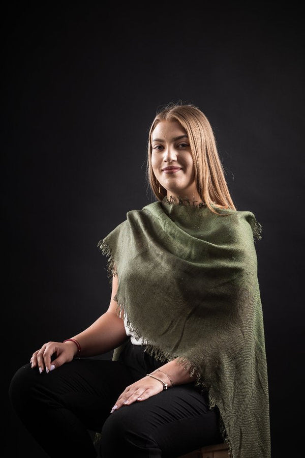 Esarfa linen indian verde