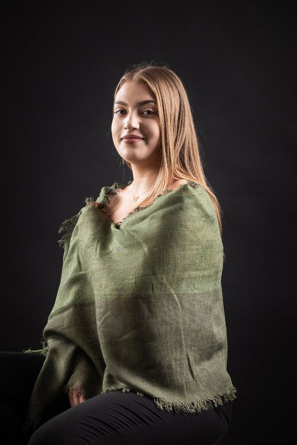 Esarfa linen indian verde