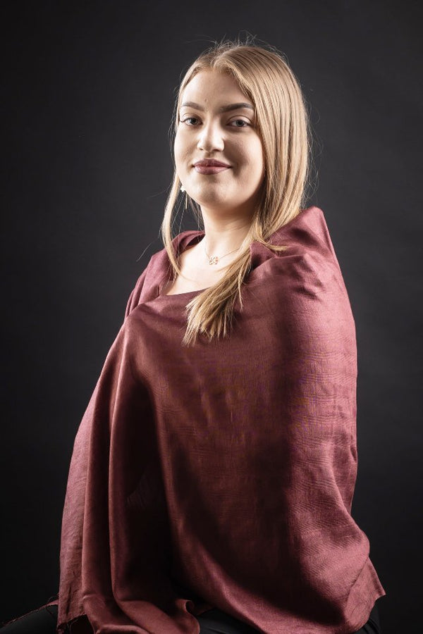 Esarfa matase-bumbac maro