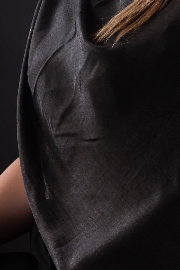 Esarfa matase-bumbac negru 