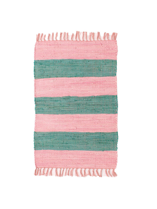 Varkala Recycle Chindi Rug Pink Green