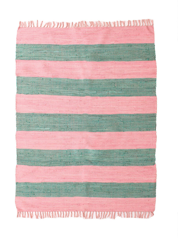 Varkala Recycle Chindi Rug Pink Green