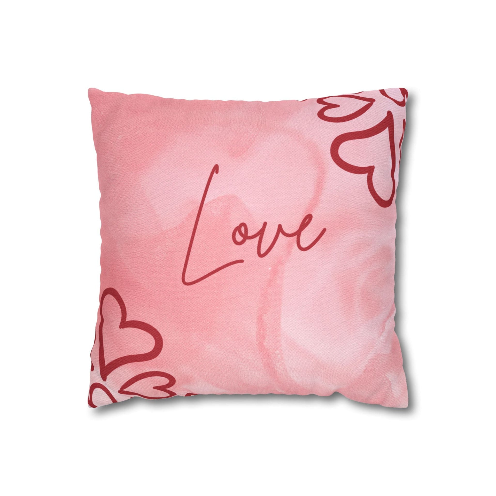 Față de pernă decorativă Abstract Love de Ziua Îndrăgostiților - Catifea - 40x40cm