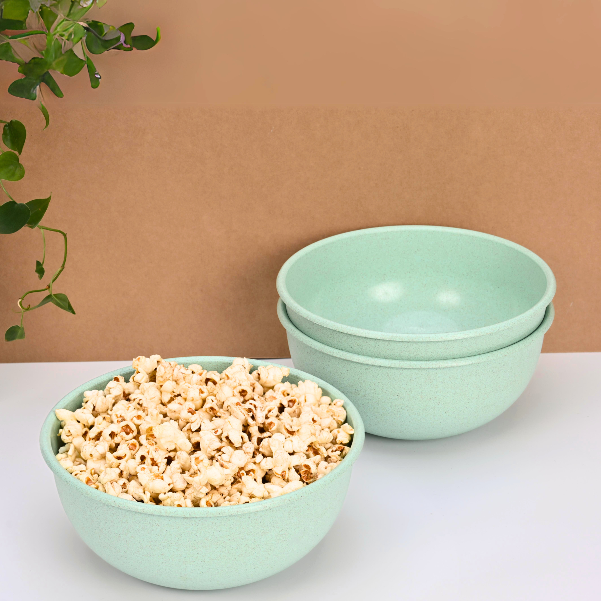 Frosty Mixing Bowl 1800 ml set of 3 | Earth friendly Unbreakable bowls Made with Bamboo Fibers & Rice Husk Fiber