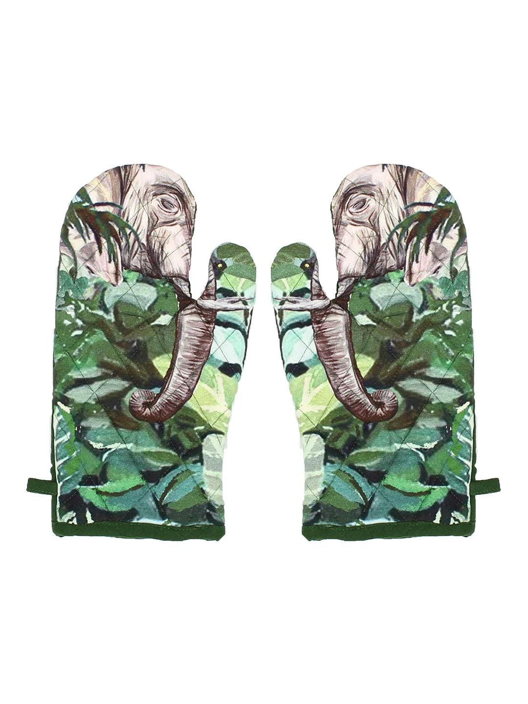 Elephant Printed Cotton Gloves