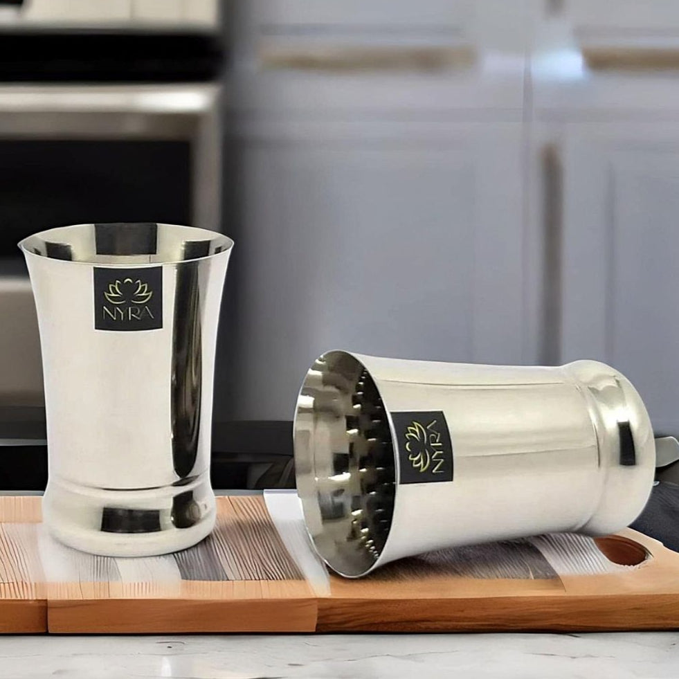 Elegant Stainless Steel Glass Set