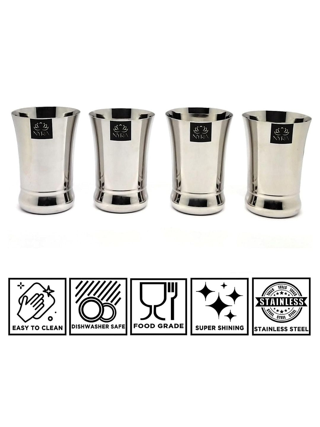 Elegant Stainless Steel Glass Set