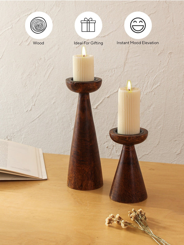 Saddle Candle Stand & Runner Gift Box (Coffee Brown)