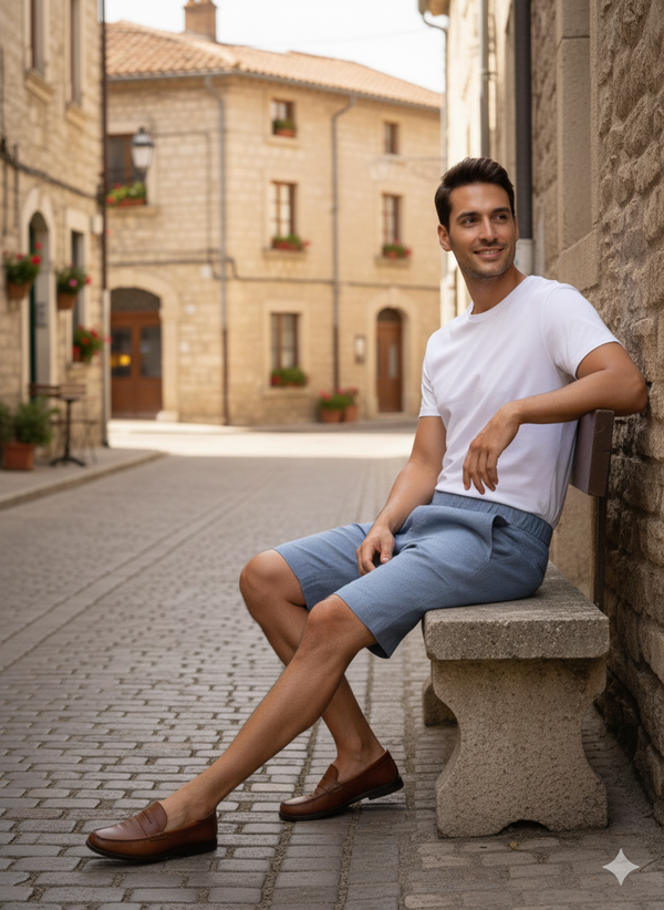 Trio Shorts - Pure Linen Shorts With Elastic Band