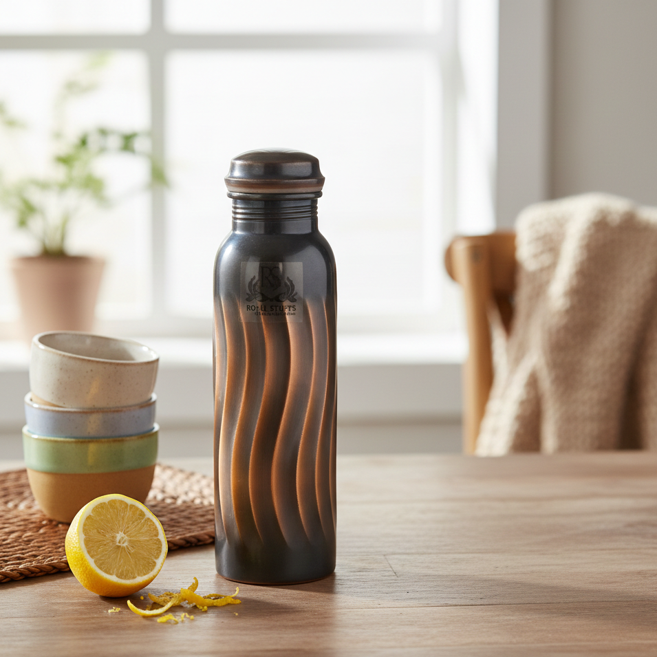 1 Liter Copper Lehar Bottle | Tamba Bottle| Leak Proof | Ayurvedic Health Benefits | Eco Friendly