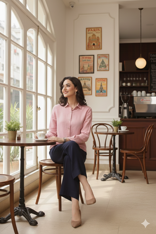 Rosa - Pure Linen Full Sleeve Shirt