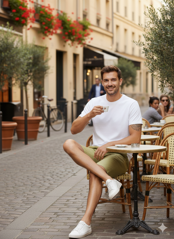 Trio Shorts - Pure Linen Shorts With Elastic Band