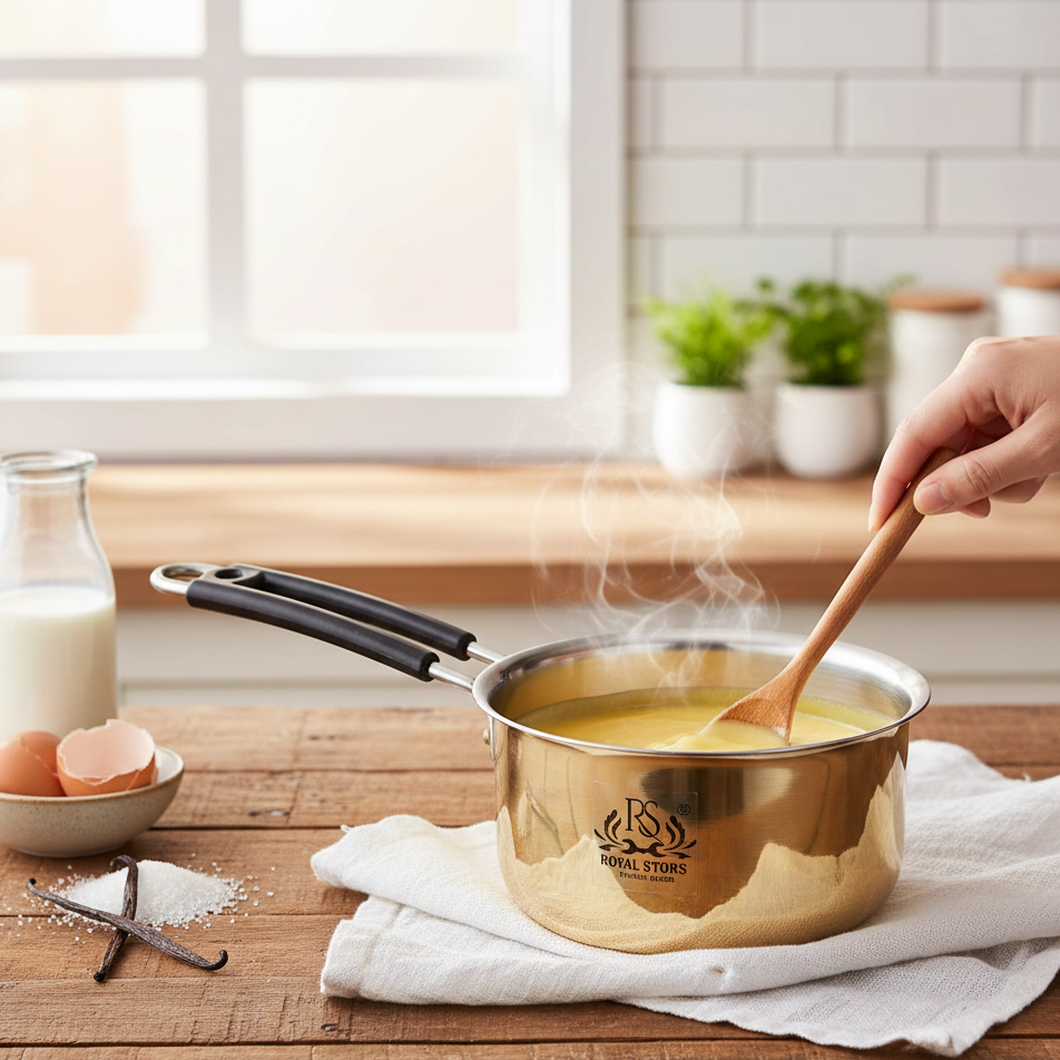 Brass Sauce Pan Tapeli for Milk,Tea with Tin Coating Inner Side Kalai