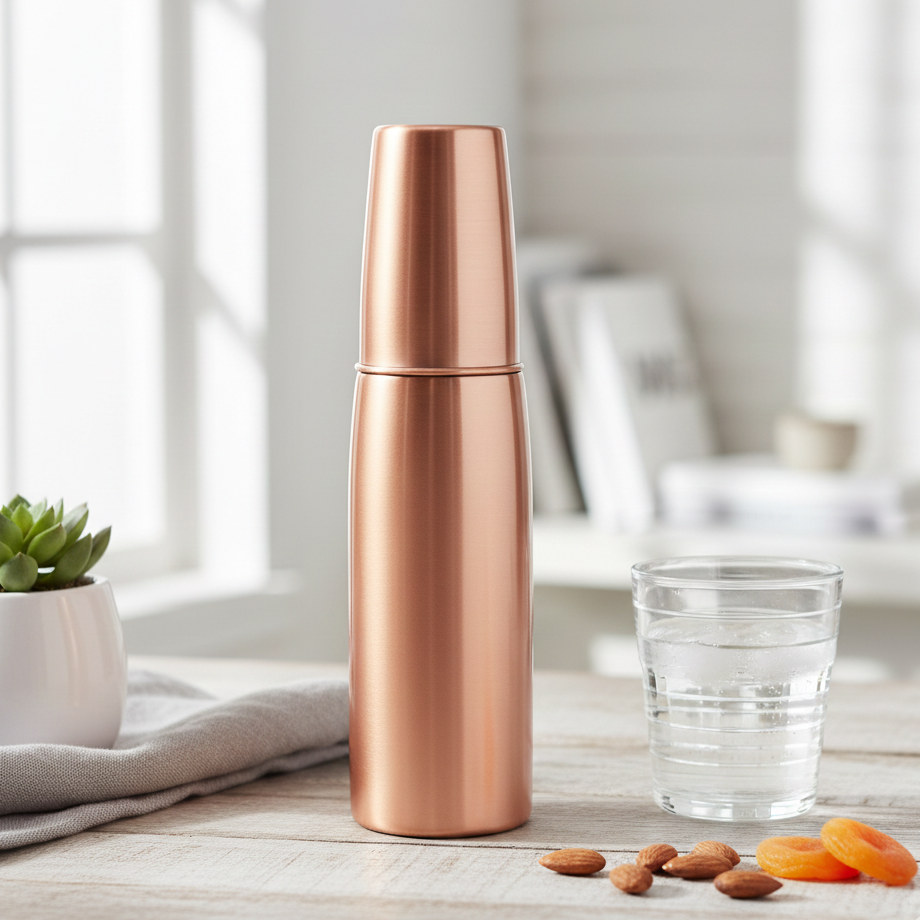Premium Quality Copper Bottle with Glass for Water 1000ml