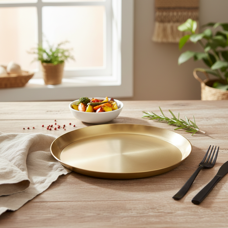 Handcrafted Brass Plate / Thali – Matte Finish