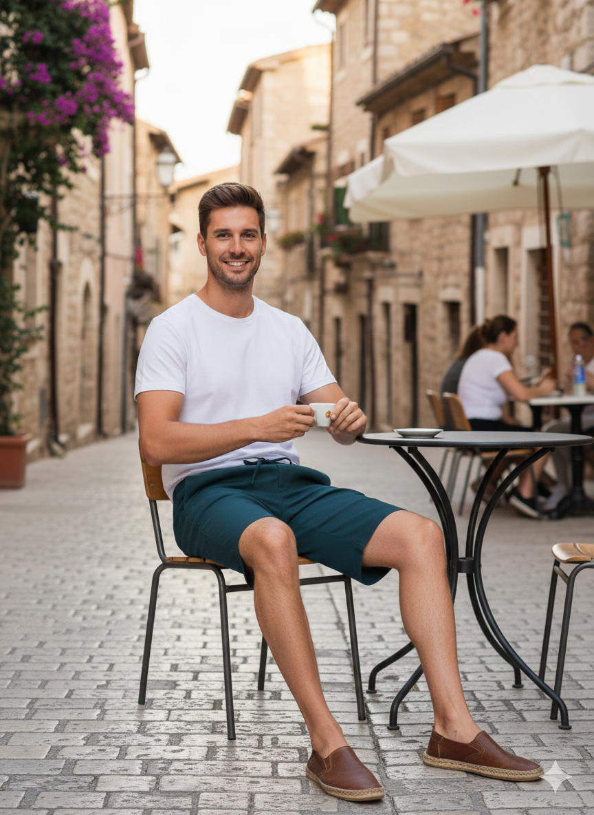 Draw String Pure Linen Shorts - Deep Sea Blue