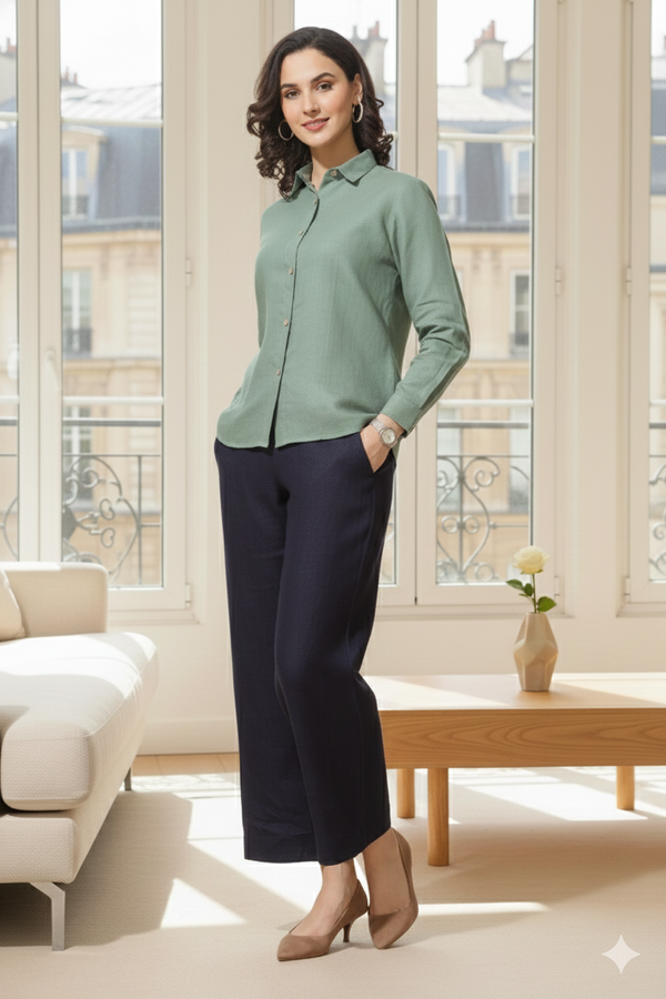 Rosa - Pure Linen Full Sleeve Shirt