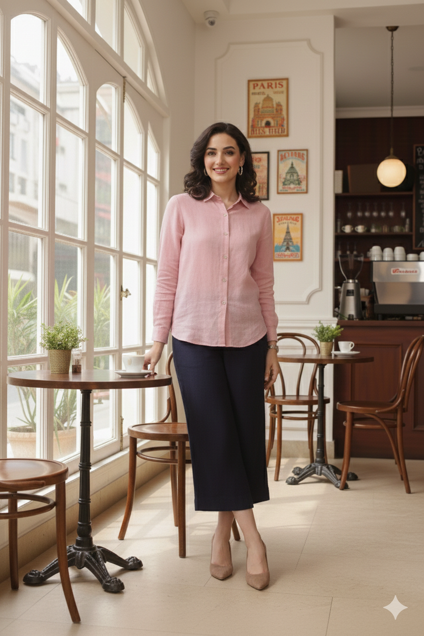 Rosa - Pure Linen Full Sleeve Shirt