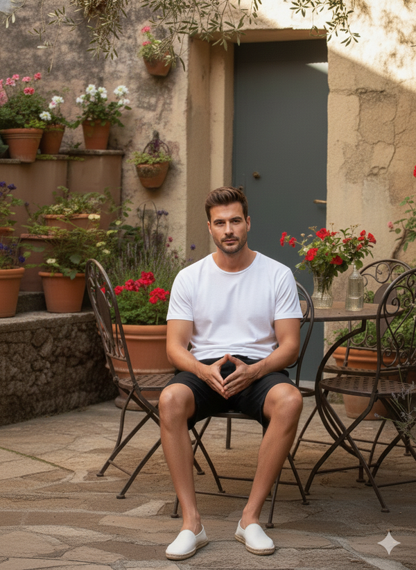 Draw String Pure Linen Shorts - Black