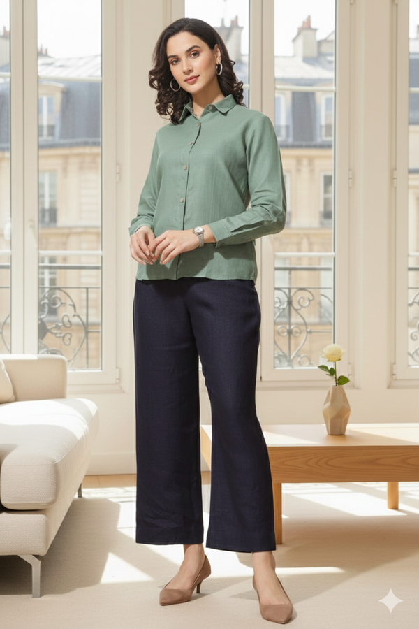 Rosa - Pure Linen Full Sleeve Shirt