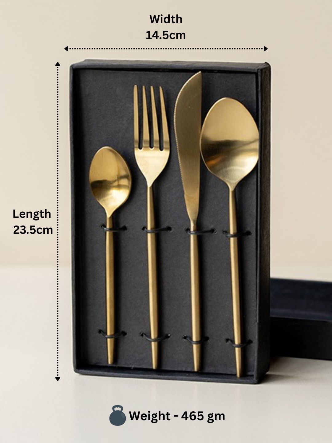 Nyra® 4-Pc Gold Stainless Steel Cutlery Set | Luxury Flatware for Fine Dining