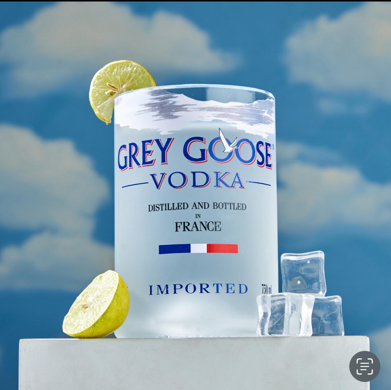 Grey Goose Medium Glass –300 ml Set of 4 Upcycled Elegance for Everyday Use