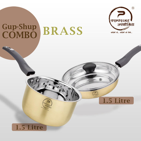 Paramparagat Upyogita Chaitanya Saucepan 1.5 Ltr. + Frying Pan 1.5 Ltr.