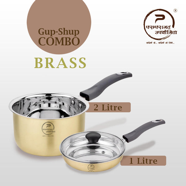 Paramparagat Upyogita Chaitanya Saucepan 2 Ltr. + Frying Pan 1 Ltr.