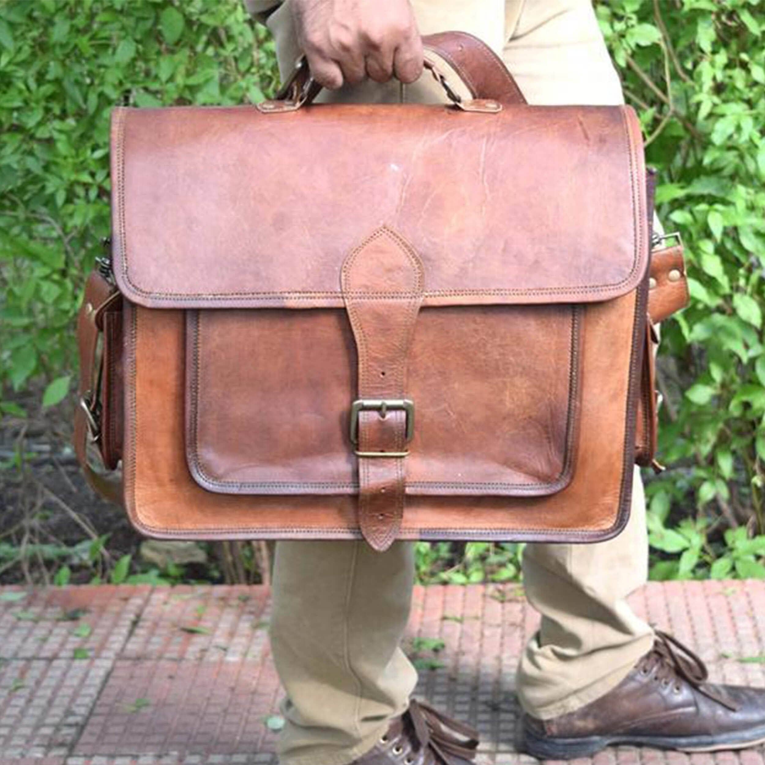 Vintage Large Leather Messenger Bag Classy Leather Bags Bags