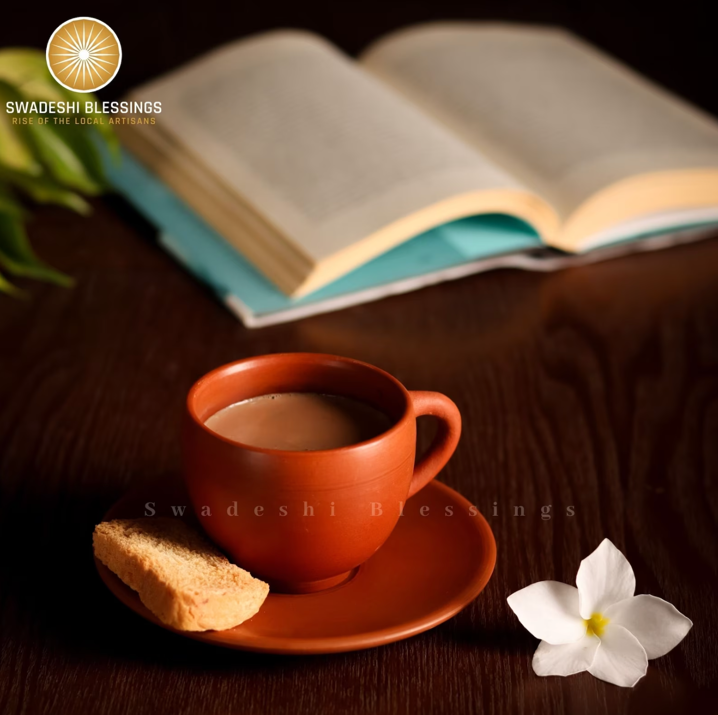 HandMade Unglazed Royal Clay Tea Cup With Saucer Set/ Kulhad Tea & Coffee Cups, 180ml/ Antique Terracotta Cup and Saucer set/ Birthday Gift Swadeshi Blessings