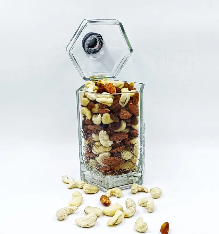 Upcycled Roku Glass Bottle Canister: Eco-Friendly Serving & Decor