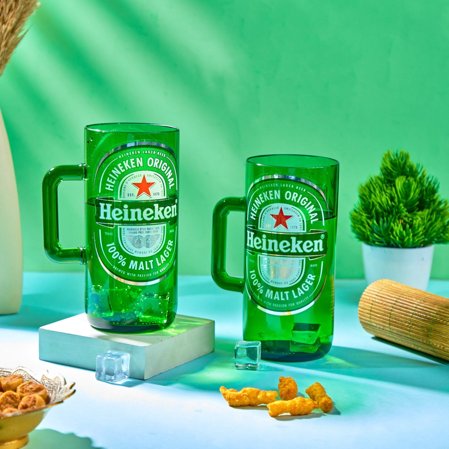 Heineken Long Beer Mug (Set of 2) – Pour, Share, and Celebrate Sustainably
